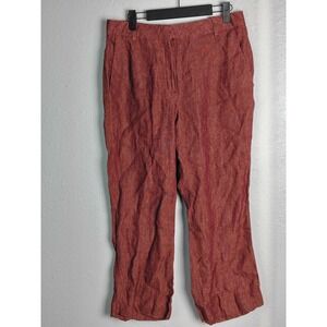 Sintesis Dress Pants Womens 40 Red Straight Leg Zip Fly Italian Fabric Career